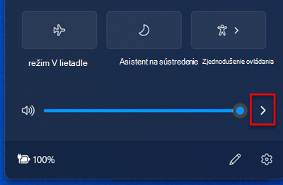 Ovládanie hlasitosti na paneli úloh Windows 11.