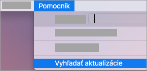 Pomocník > Vyhľadať aktualizácie