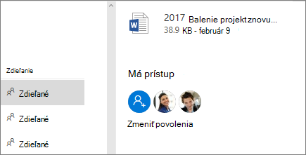 Zobrazuje, kto má prístup k zdieľaným súborom