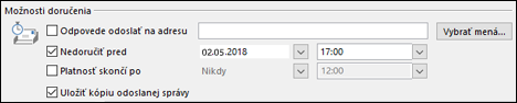 Nastavte dátum a čas na doručenie správy.
