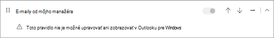 Pravidlo s podmienkami alebo akciami na strane klienta nie je možné zobraziť ani upraviť.