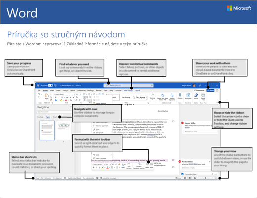 Príručka so stručným návodom pre Word 2016 (Windows)