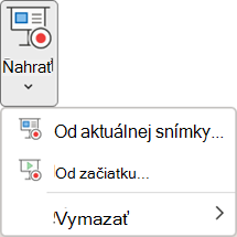 Príkazy Zaznamenať prezentáciu na karte Záznam v PowerPointe.