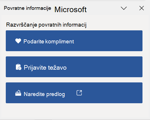 Podokno za povratne informacije v Word