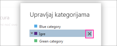 Snimak ekrana dugmeta „Izbriši“