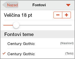 Izbor veličine fonta