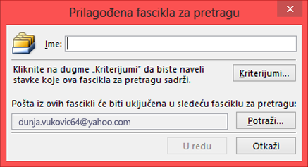 Unesite ime fascikle za pretragu