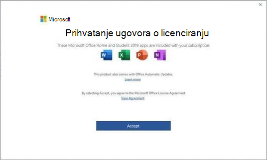 Microsoft Office 2019 ugovor o licenciranju sa krajnjim korisnikom.