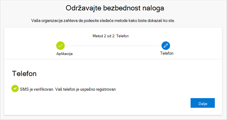 Obaveštenje o uspehu