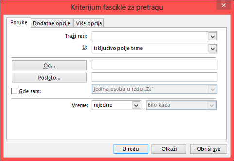 Navedite kriterijume za pretragu