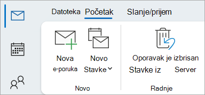 Izaberite stavku "Oporavi izbrisane stavke sa servera" da biste vratili poruke koje se više ne nalaze u fascikli "Izbrisane stavke"