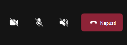 Teams kamera zvučnika i mikrofon su isključeni.