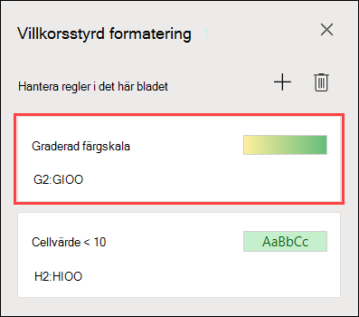 Formatering med två färgskalor