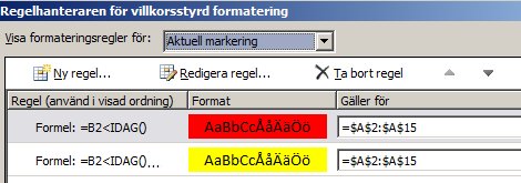 Regler för villkorsstyrd formatering