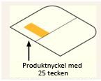 Produktnyckeln finns inuti förpackningen på en etikett på vänster sida av fodralet