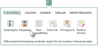 Fliken Formatering i galleriet Snabbanalys