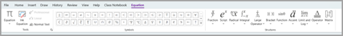 แถบสมการใน Microsoft OneNote