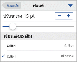เลือกขนาดฟอนต์