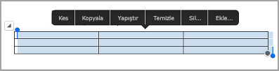 iPad tablosu komut çubuğu