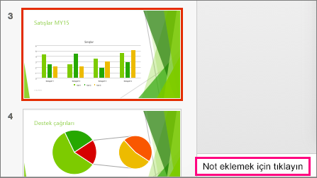 Mac için PowerPoint 2016’da notlar bölmesini gösterir