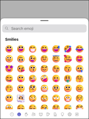 Teams'de emoji tepki seçicisi