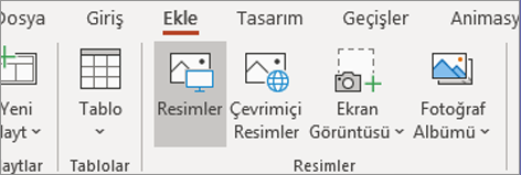 Ekle sekmesinde, Resimler’e tıklayın.