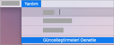 Yardım > Güncelleştirmeleri Denetle