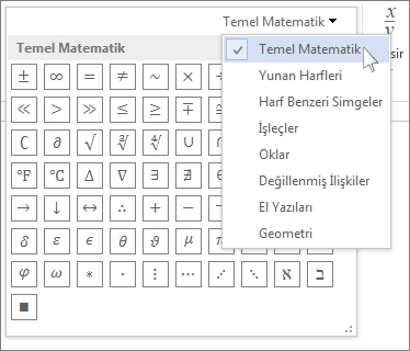 Temel Matematik simgeleri