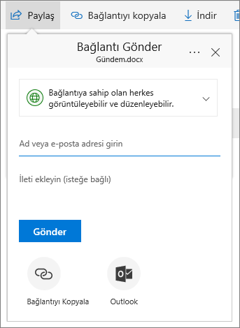 OneDrive İş’te dosya veya klasör paylaşma