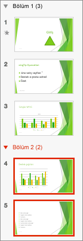 İkinci bir bölüm ekleme