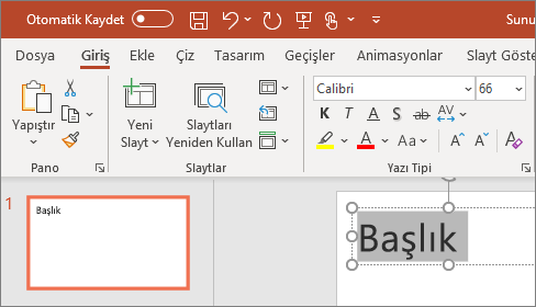 PowerPoint metni biçimlendirme