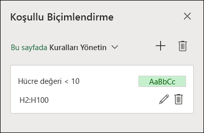 Koşullu Biçimlendirme kuralını düzenlemenin 2. adımını gösteren resim