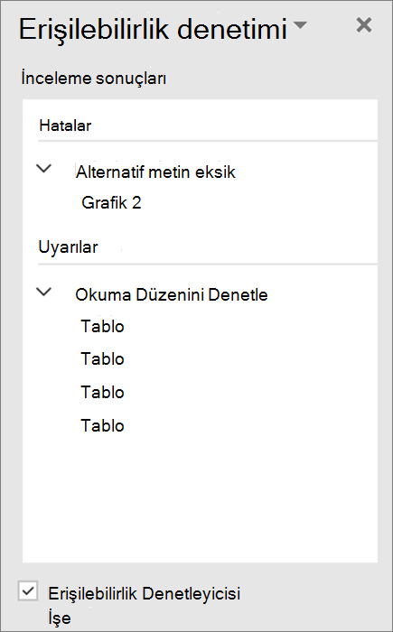 Word 'de erişilebilirliği denetleme