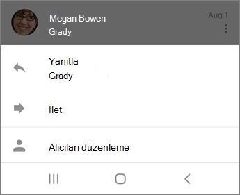 Outlook Mobile 'da e-postayı yanıtlama