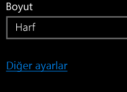 Diğer ayarlar