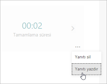 Microsoft Forms 'ta yanıtı yazdırma seçeneği