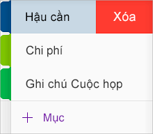 Xóa một mục trong OneNote for iOS