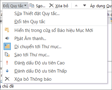 Thay đổi tùy chọn quy tắc