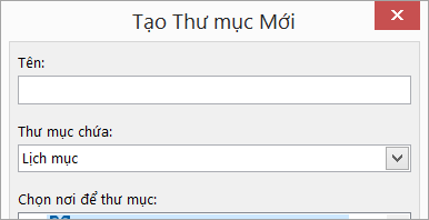 Hộp thoại Tạo Thư mục Mới