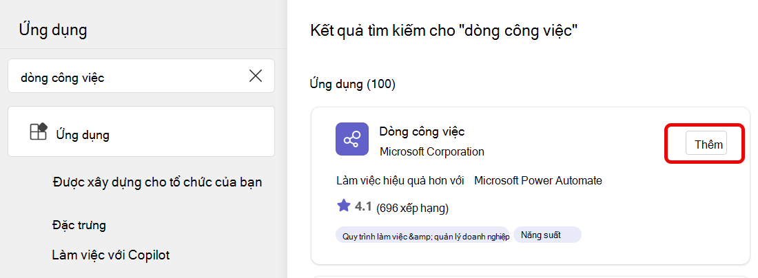 thêm dòng công việc