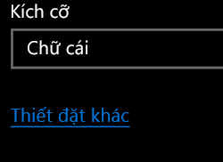 Các thiết đặt khác