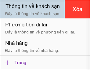 Xóa một trang trong OneNote for iOS