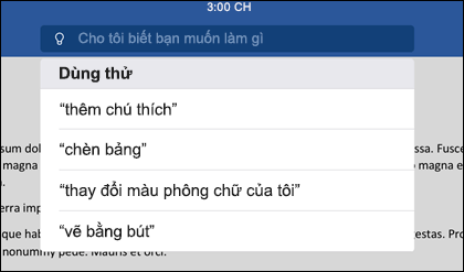 Sử dụng ngôn ngữ tự nhiên để nói với công cụ Cho Tôi Biết về điều bạn muốn làm.