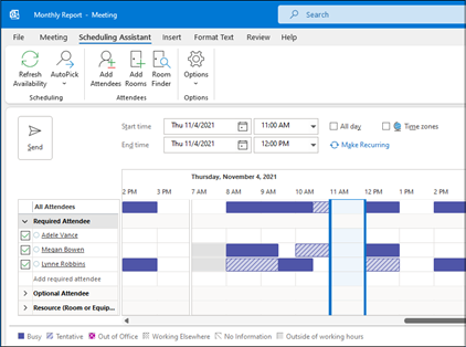 Trợ lý Lập lịch biểu Outlook