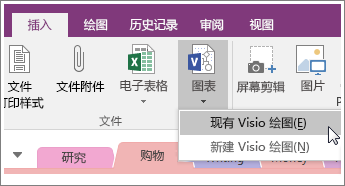 OneNote 2016 中的“插入图示”按钮的屏幕截图。