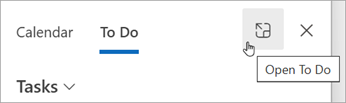 使用任务列表顶部的“打开待办事项”按钮打开待办事项。