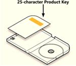 產品金鑰位於包裝盒左側之光碟匣反面的卡片標籤上。