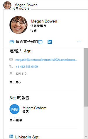 Yammer 使用者的配置檔