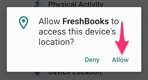 Allow access pop-up.