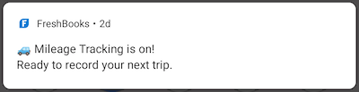 Mileage tracking is on notification.
